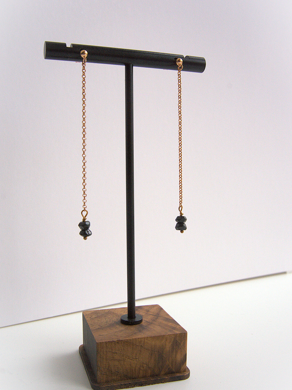 Orecchini lunghi - agata nera