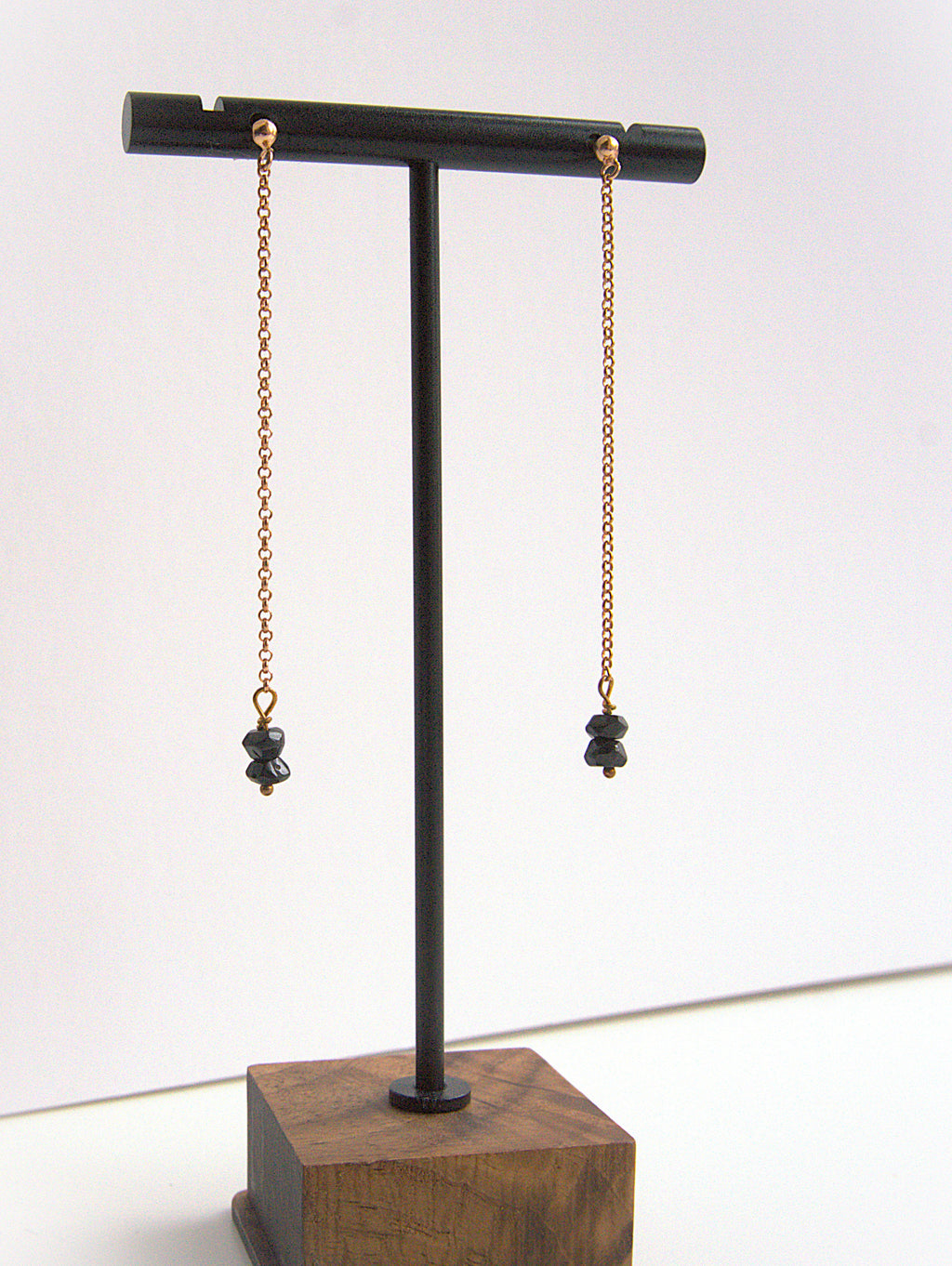 Orecchini lunghi - agata nera