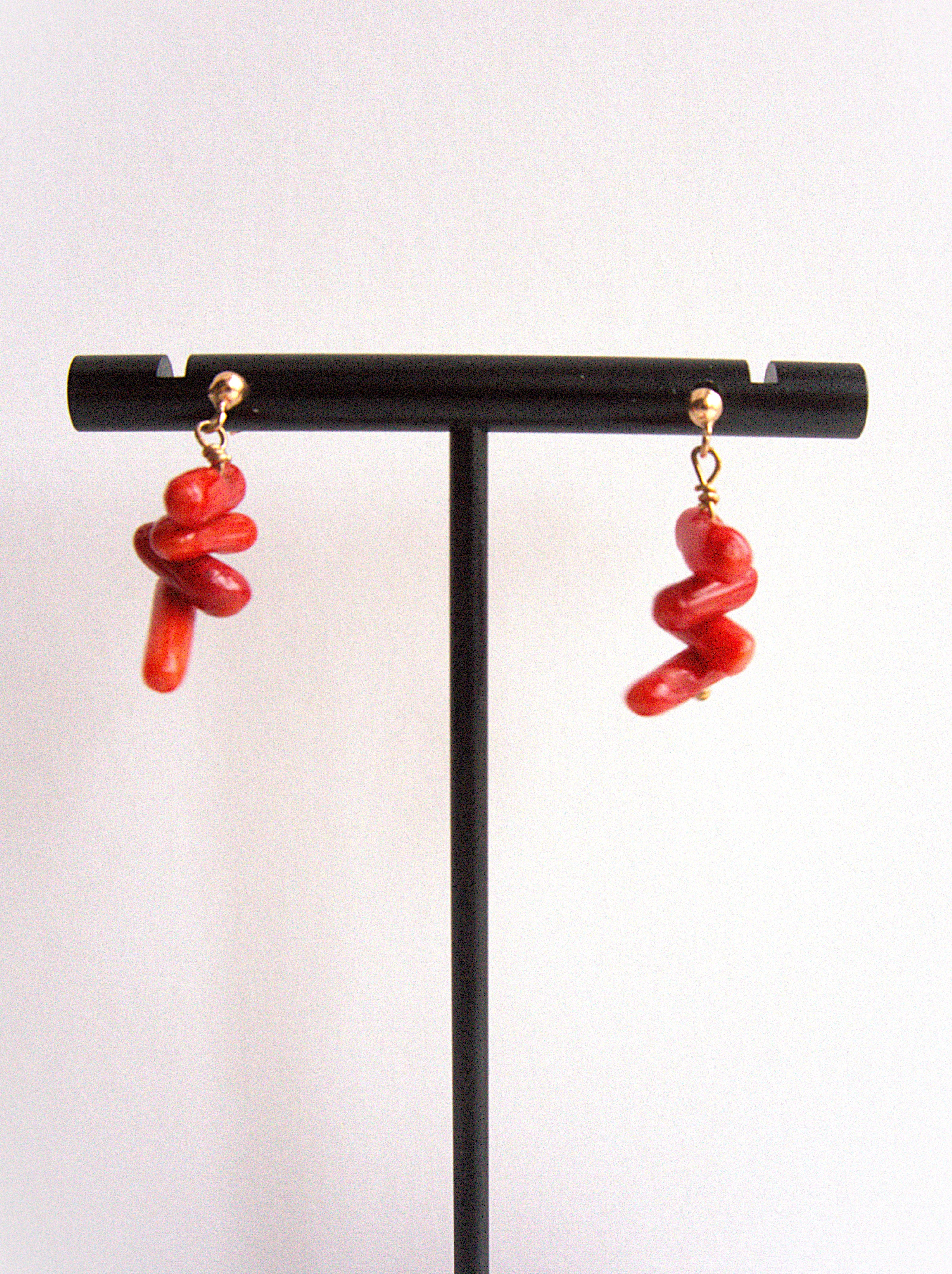 Orecchini irregolari - corallo