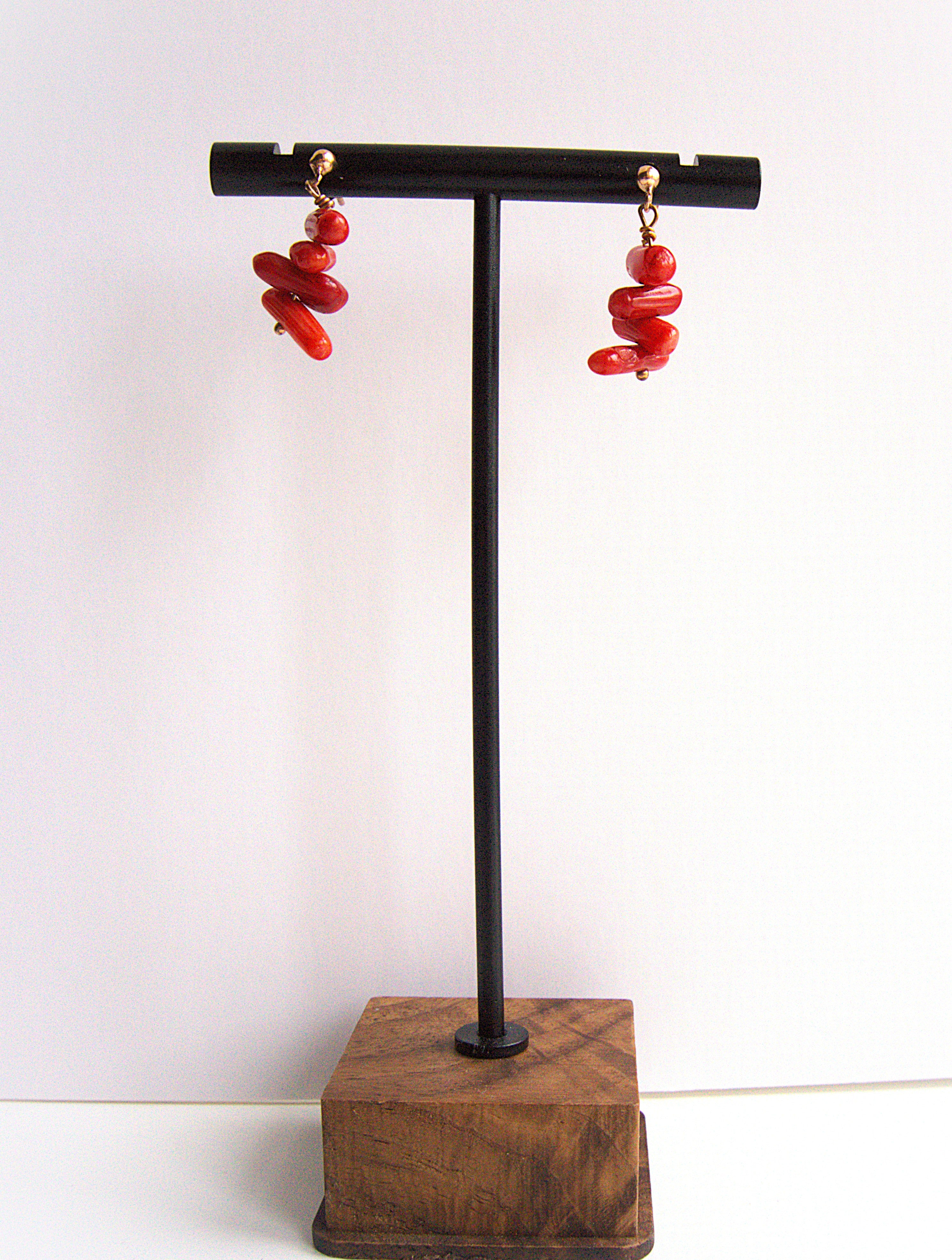 Orecchini irregolari - corallo