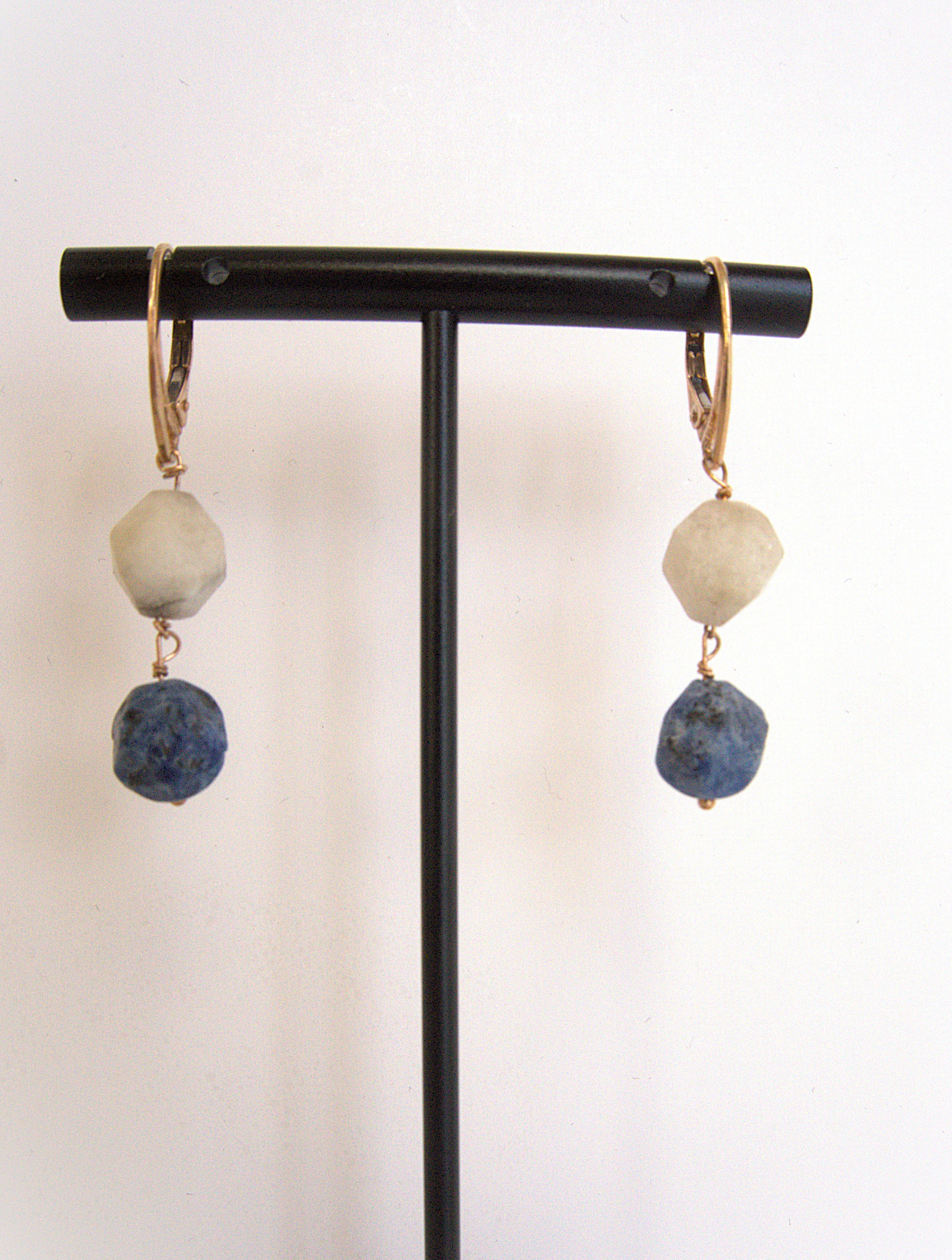 Orecchini rosario - granito e lapislazzuli