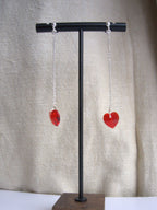 Orecchini cuore di Swarovski Crystal pendente - argento bianco