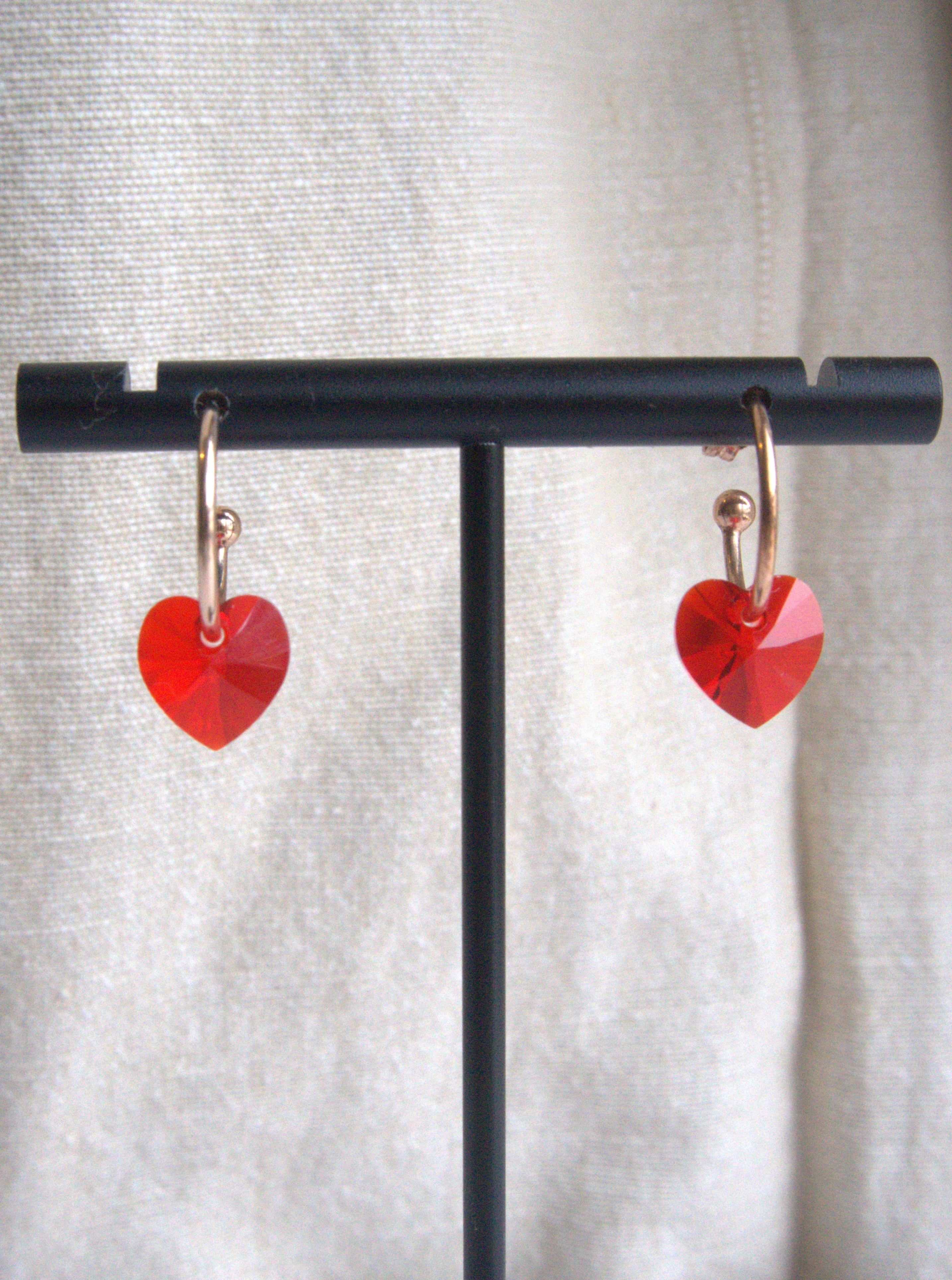 Orecchini cuore di Swarovski Crystal cerchio piccolo - oro rosa