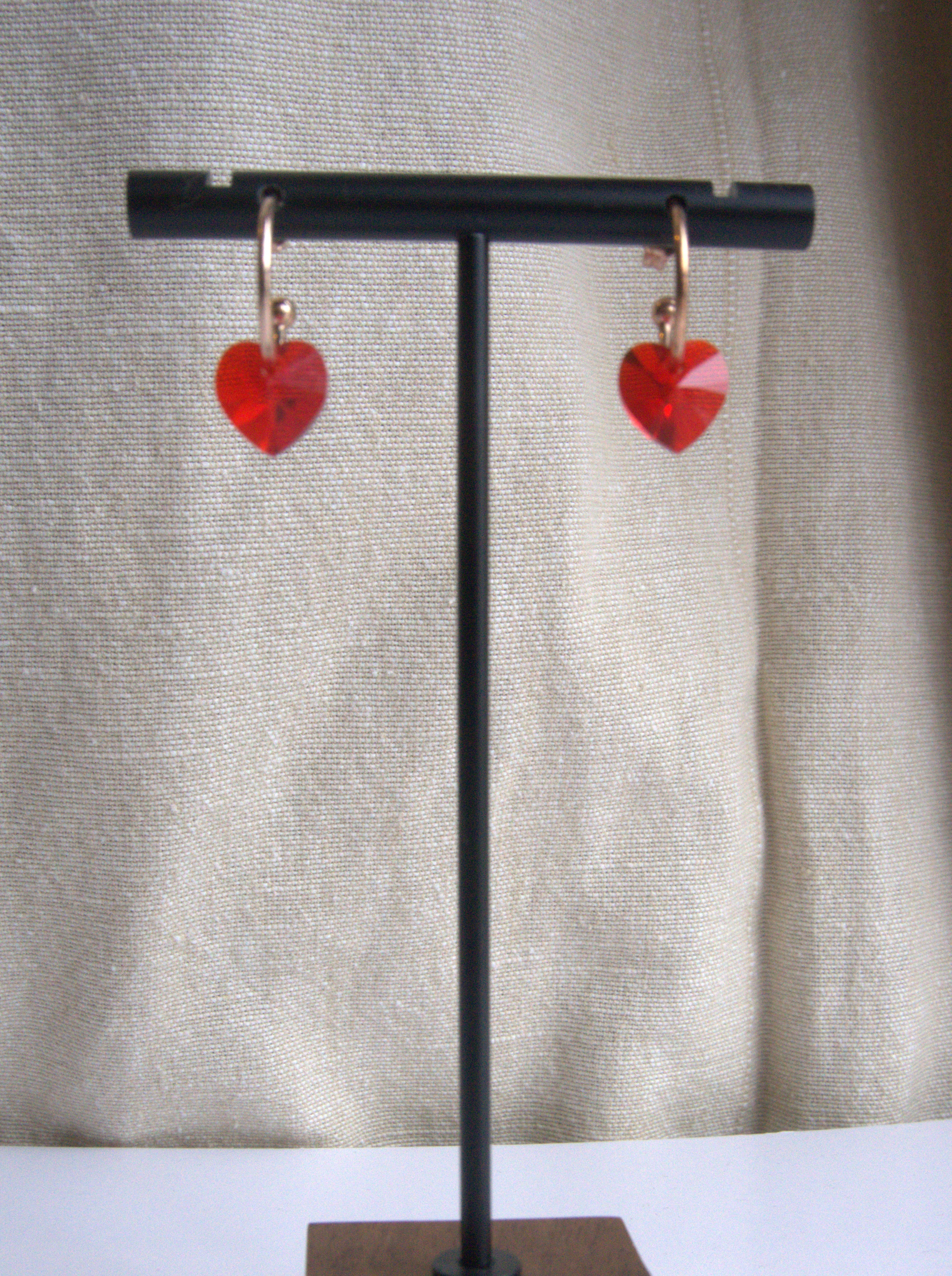 Orecchini cuore di Swarovski Crystal cerchio piccolo - oro rosa