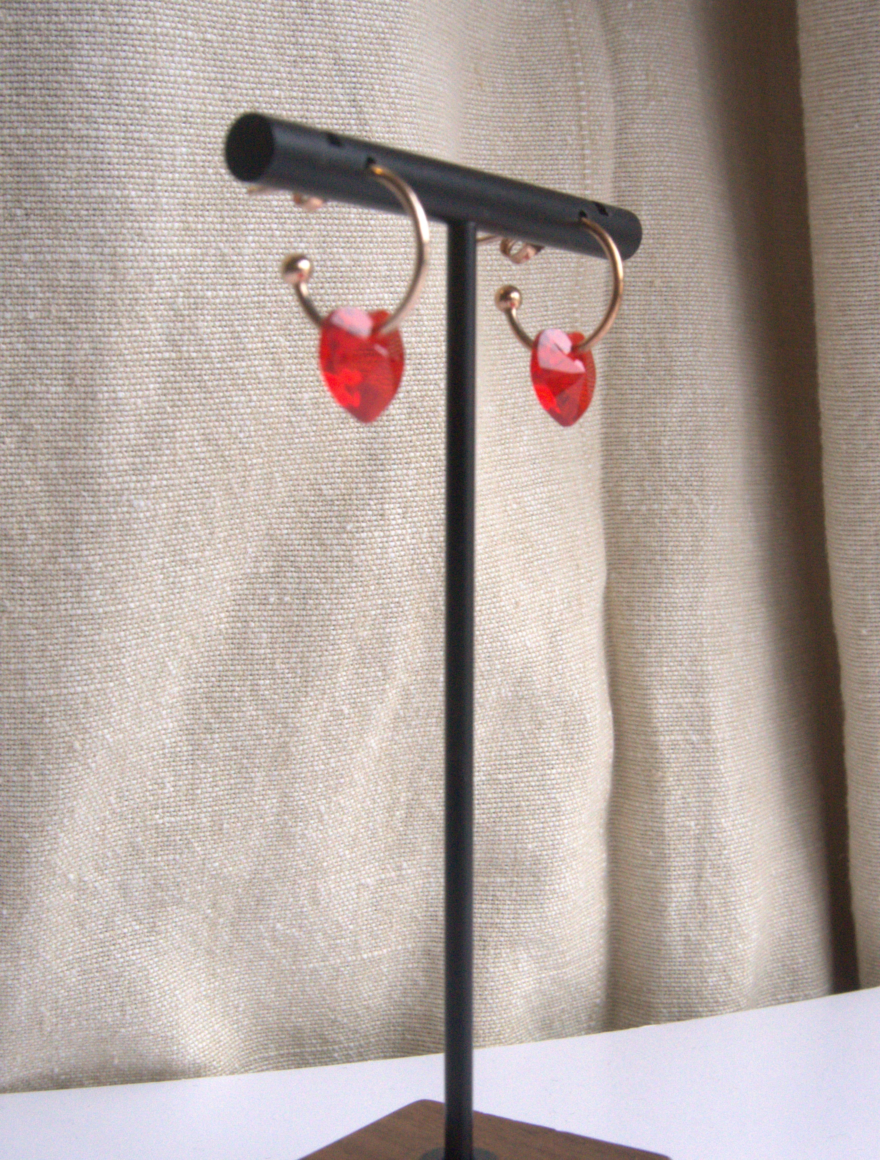 Orecchini cuore di Swarovski Crystal cerchio piccolo - oro rosa