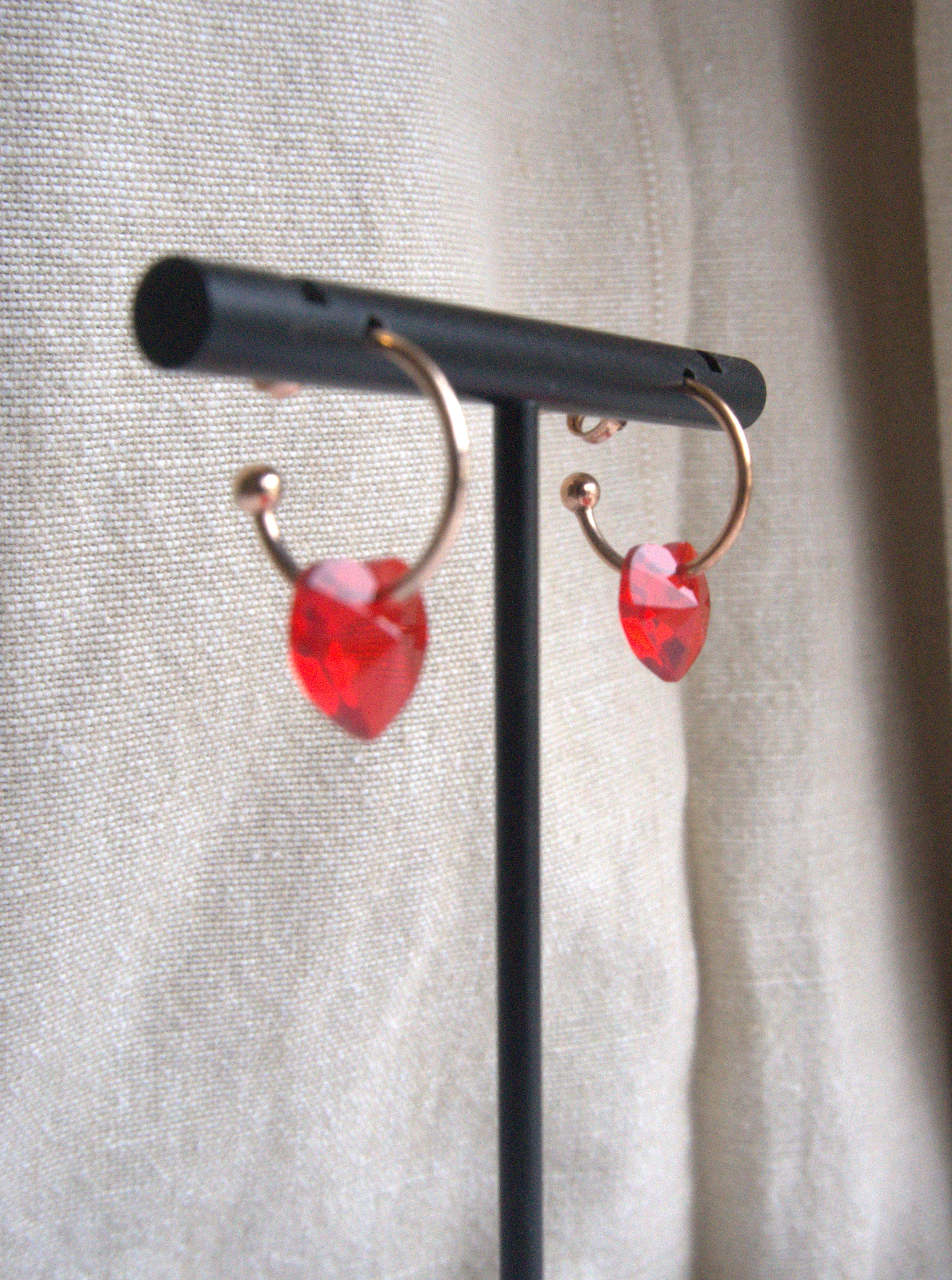 Orecchini cuore di Swarovski Crystal cerchio piccolo - oro rosa
