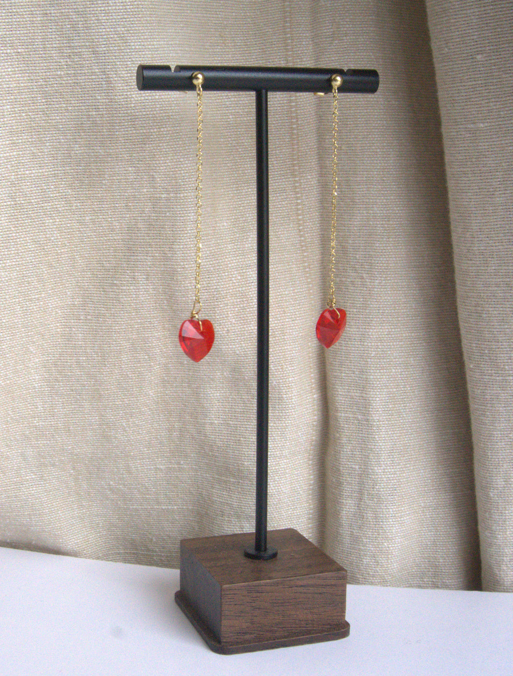 Orecchini cuore di Swarovski Crystal pendente - oro giallo