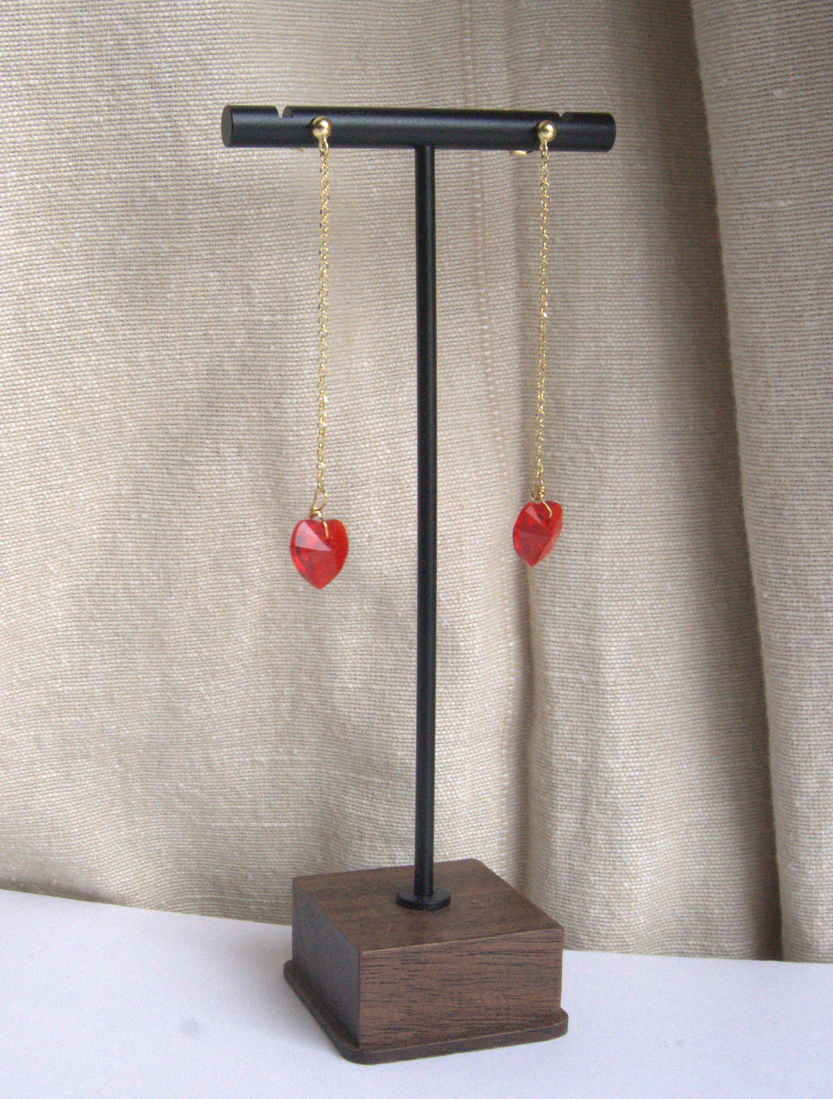 Orecchini cuore di Swarovski Crystal pendente - oro giallo