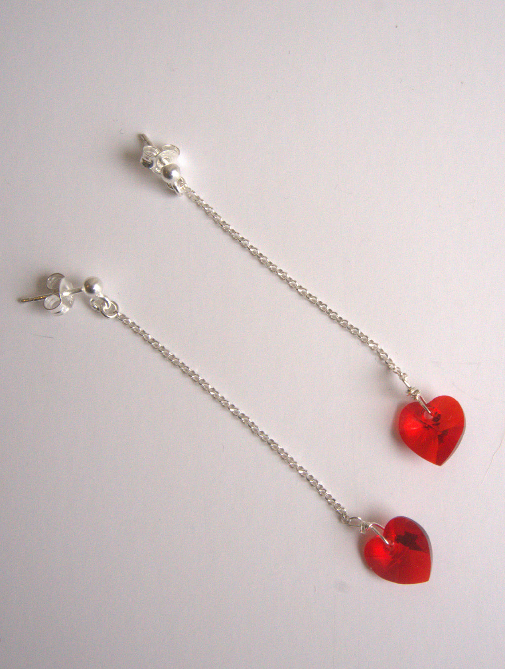 Orecchini cuore di Swarovski Crystal pendente - argento bianco