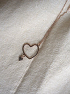 Collana con doppio cuore regolare - oro rosa