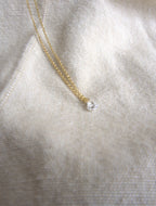 Collana con cuore di zircone trasparente - oro giallo