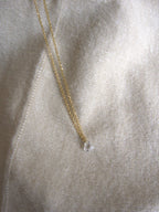 Collana con cuore di zircone trasparente - oro giallo