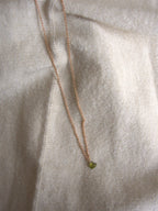 Collana con cuore di zircone verde- oro rosa