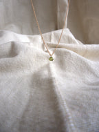 Collana con cuore di zircone verde- oro rosa
