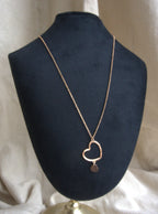 Collana con doppio cuore irregolare - oro rosa