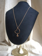 Collana con doppio cuore irregolare - oro rosa