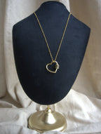 Collana con maxi cuore e zirconi neri - oro giallo