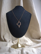 Collana con doppio cuore regolare - oro rosa