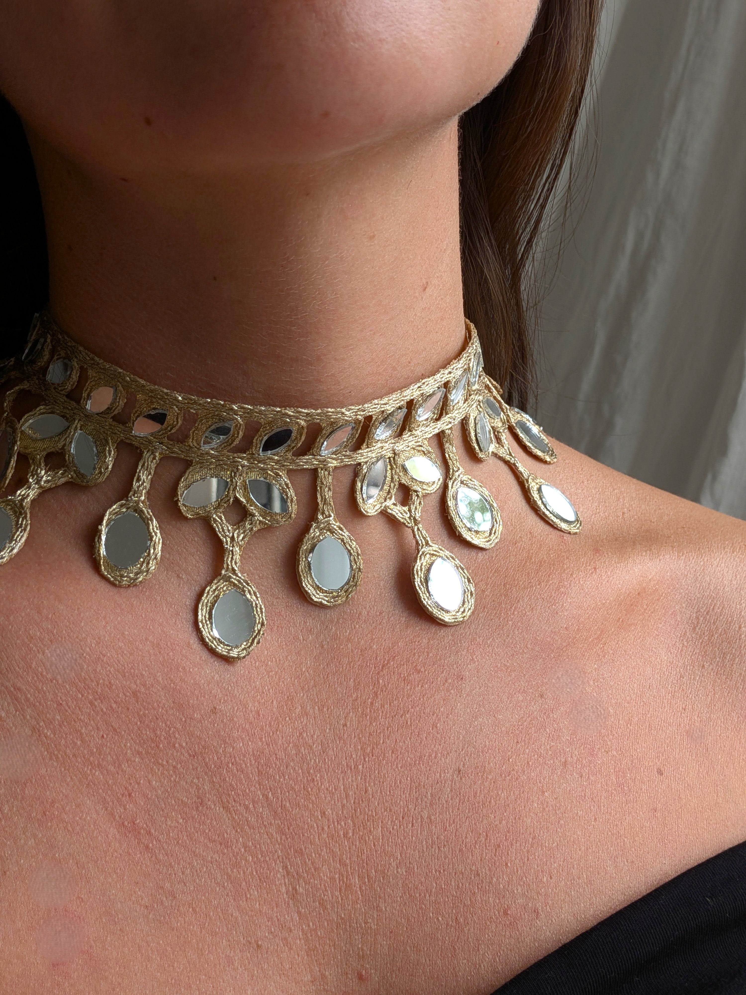 Collana Gocce floreali oro rosa