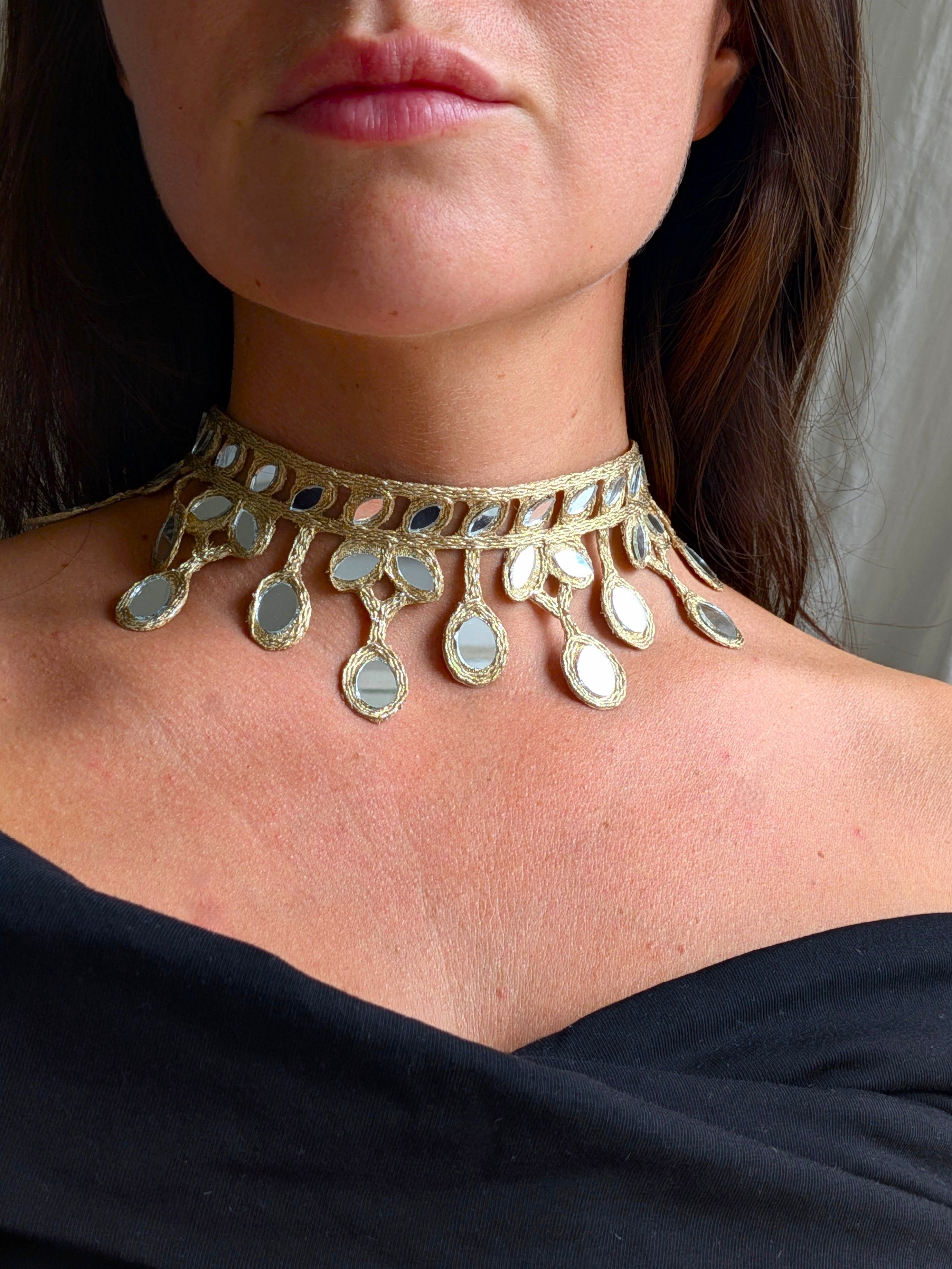 Collana Gocce floreali oro rosa