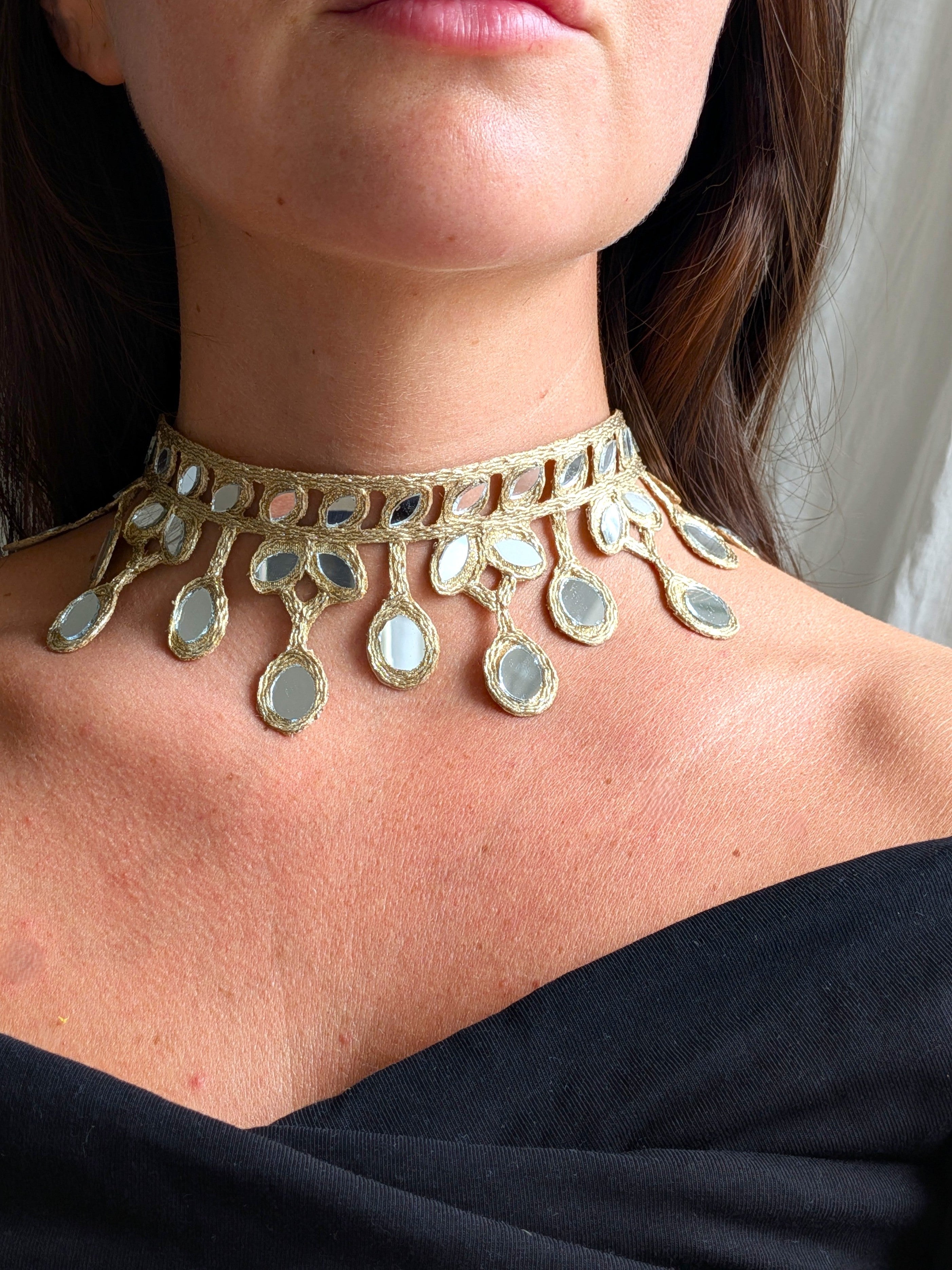 Collana Gocce floreali oro rosa