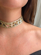 Collana Choker Rombi e Cerchi - Oro