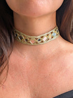 Collana Choker Rombi e Cerchi - Oro