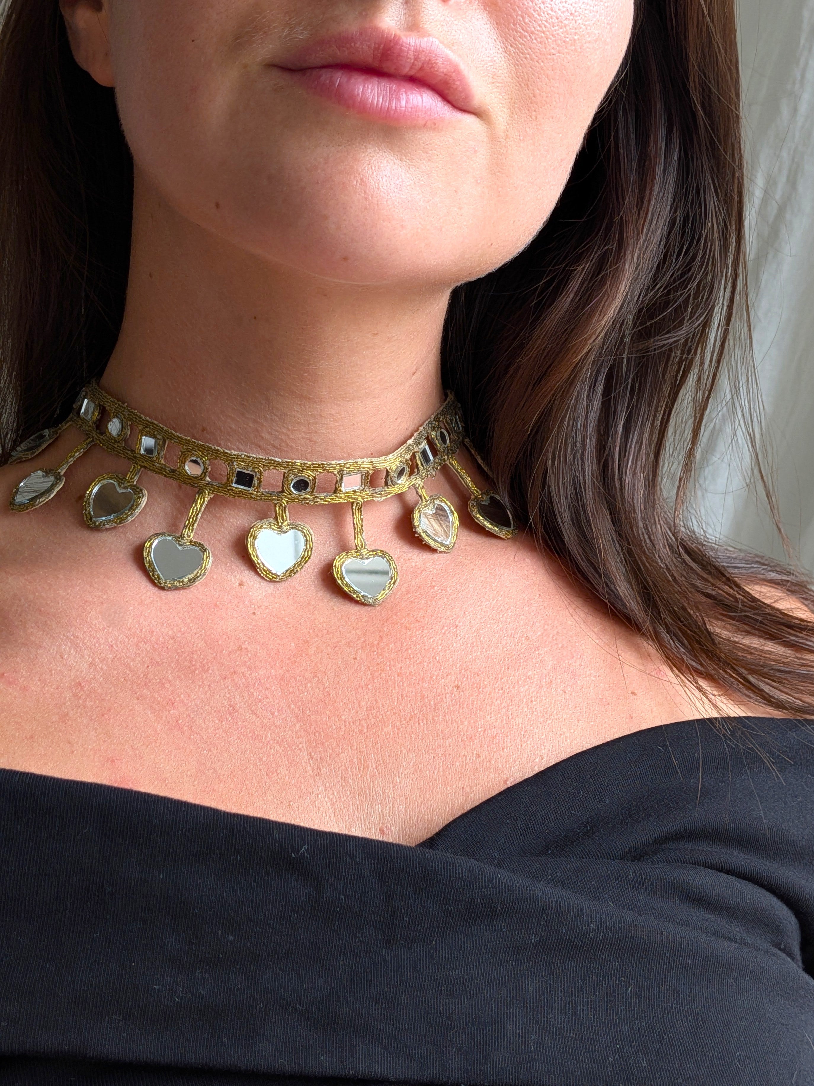 Collana Cuori pendenti oro