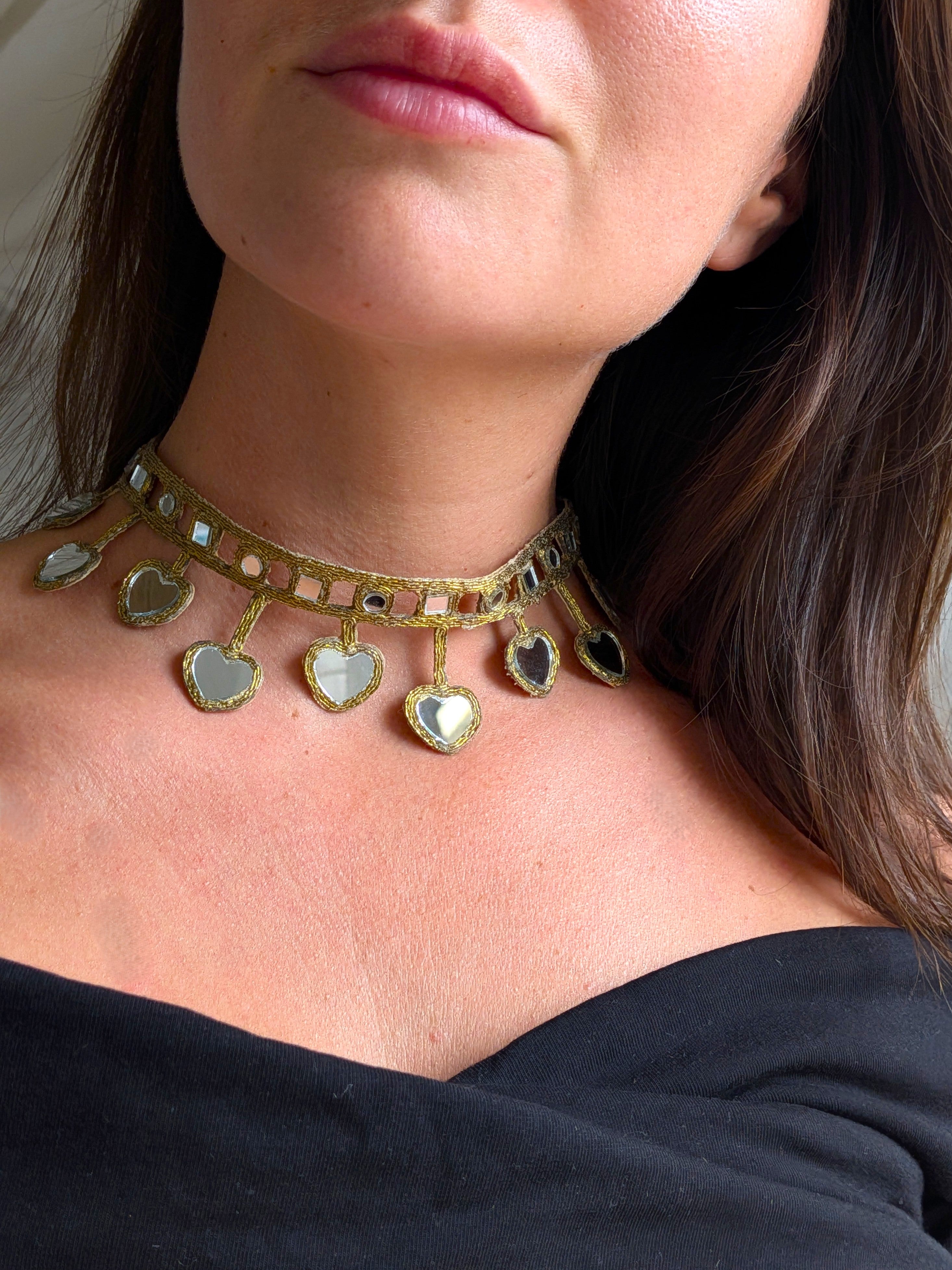 Collana Cuori pendenti oro