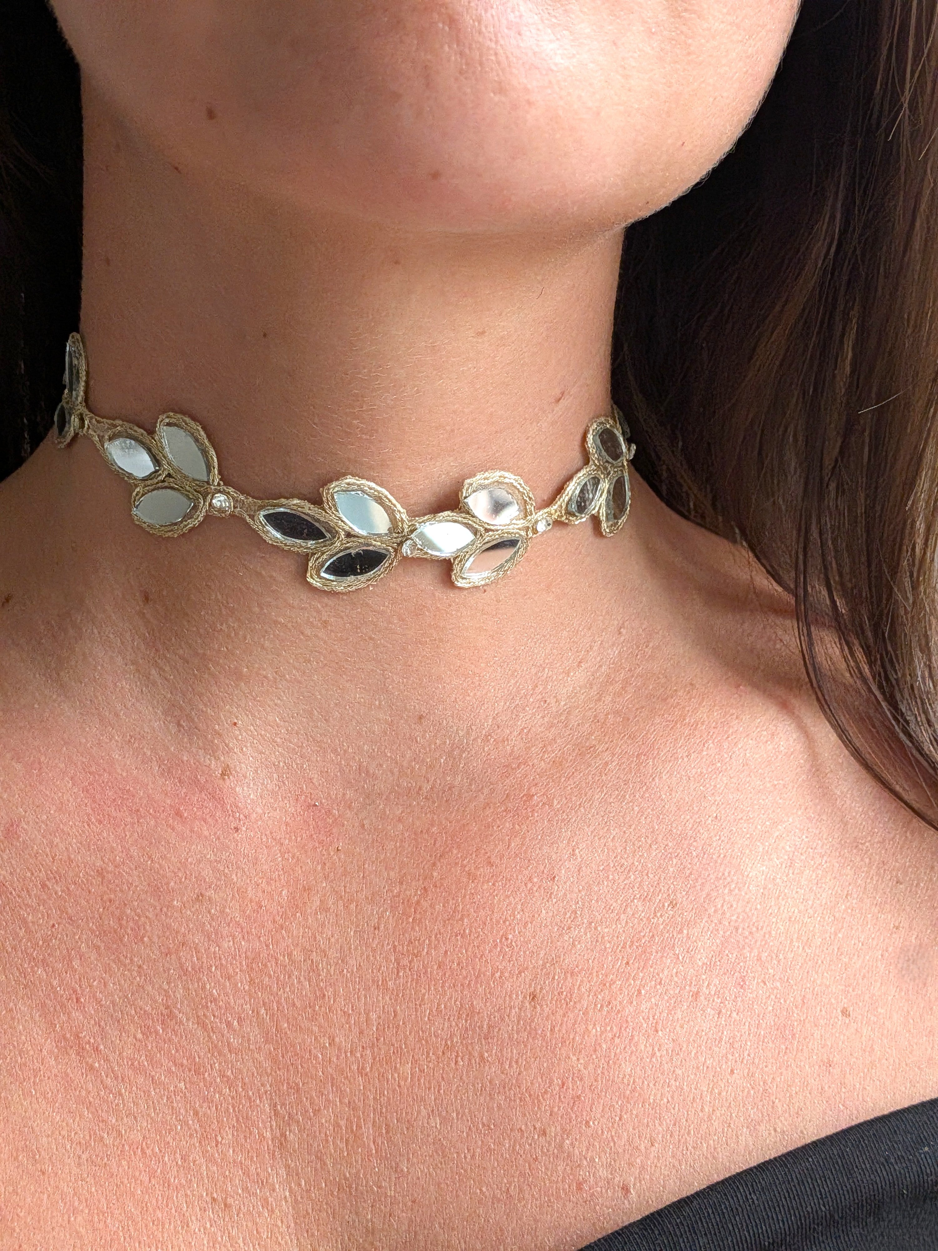 Collana Foglie di Ulivo - oro chiaro
