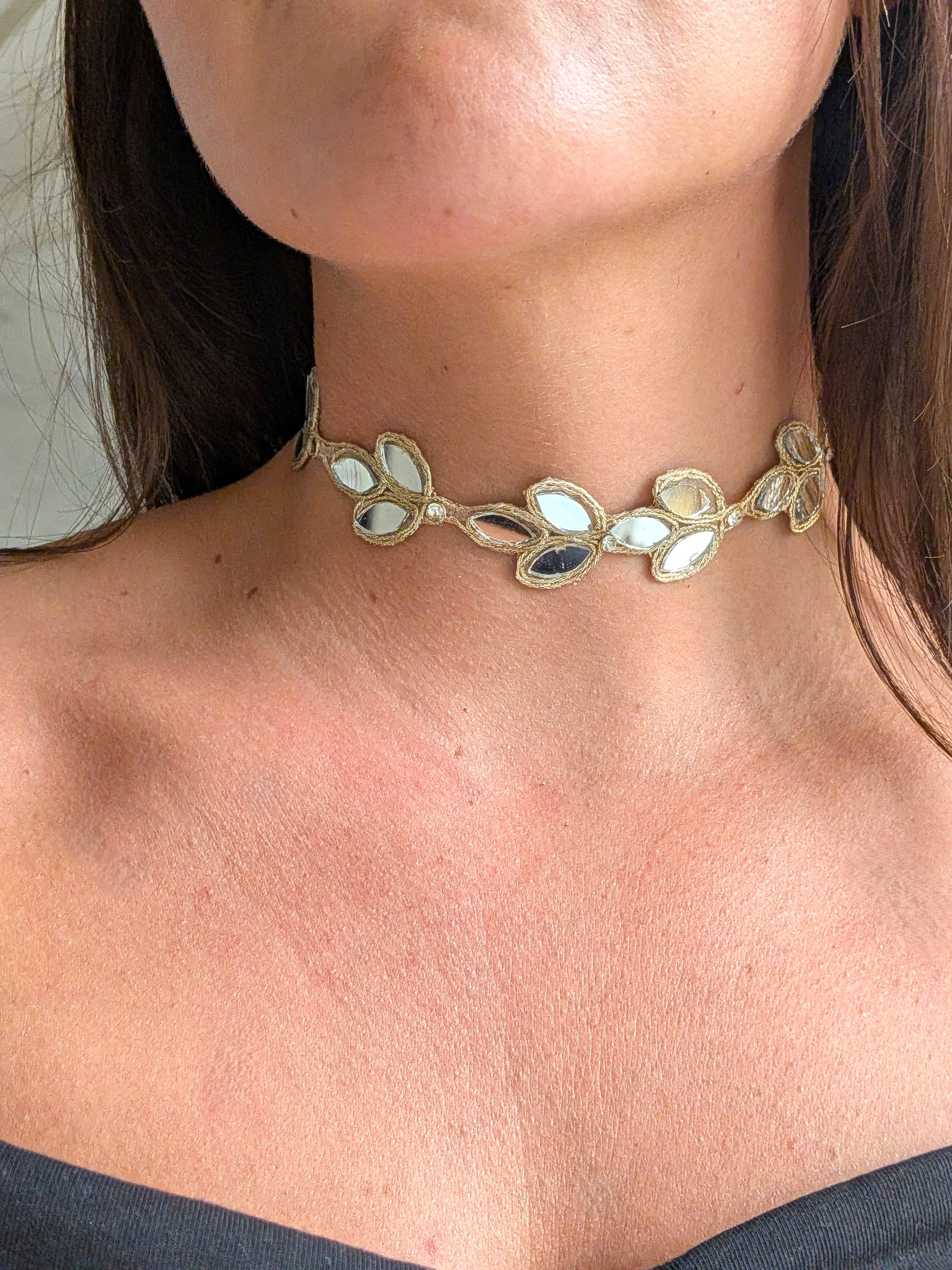 Collana Foglie di Ulivo - oro chiaro