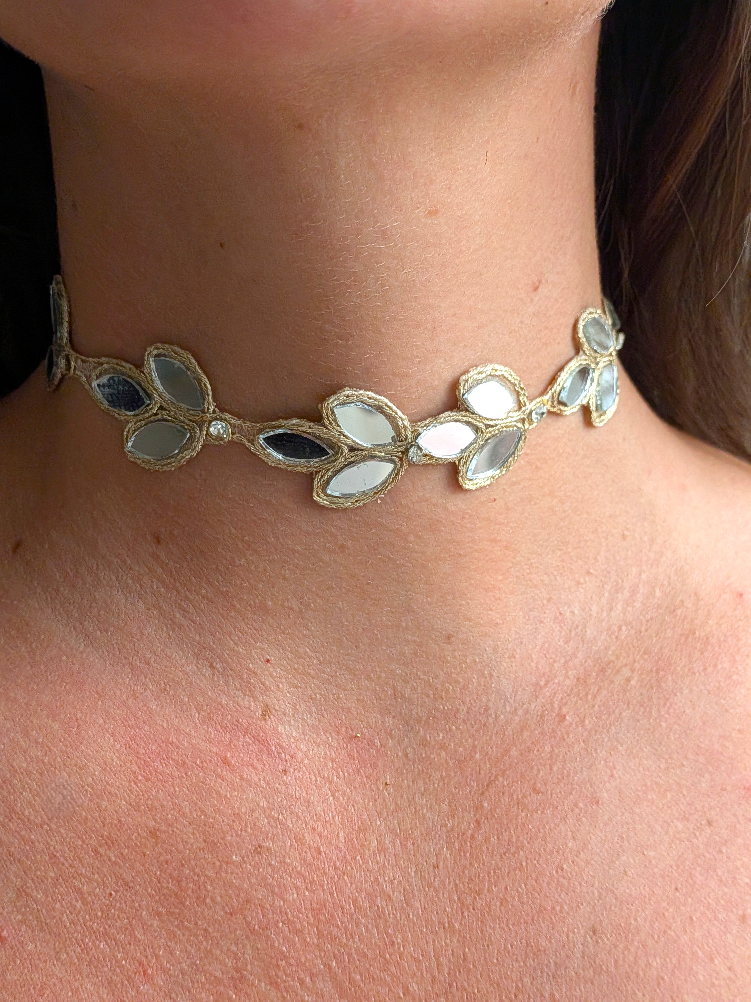 Collana Foglie di Ulivo - oro chiaro
