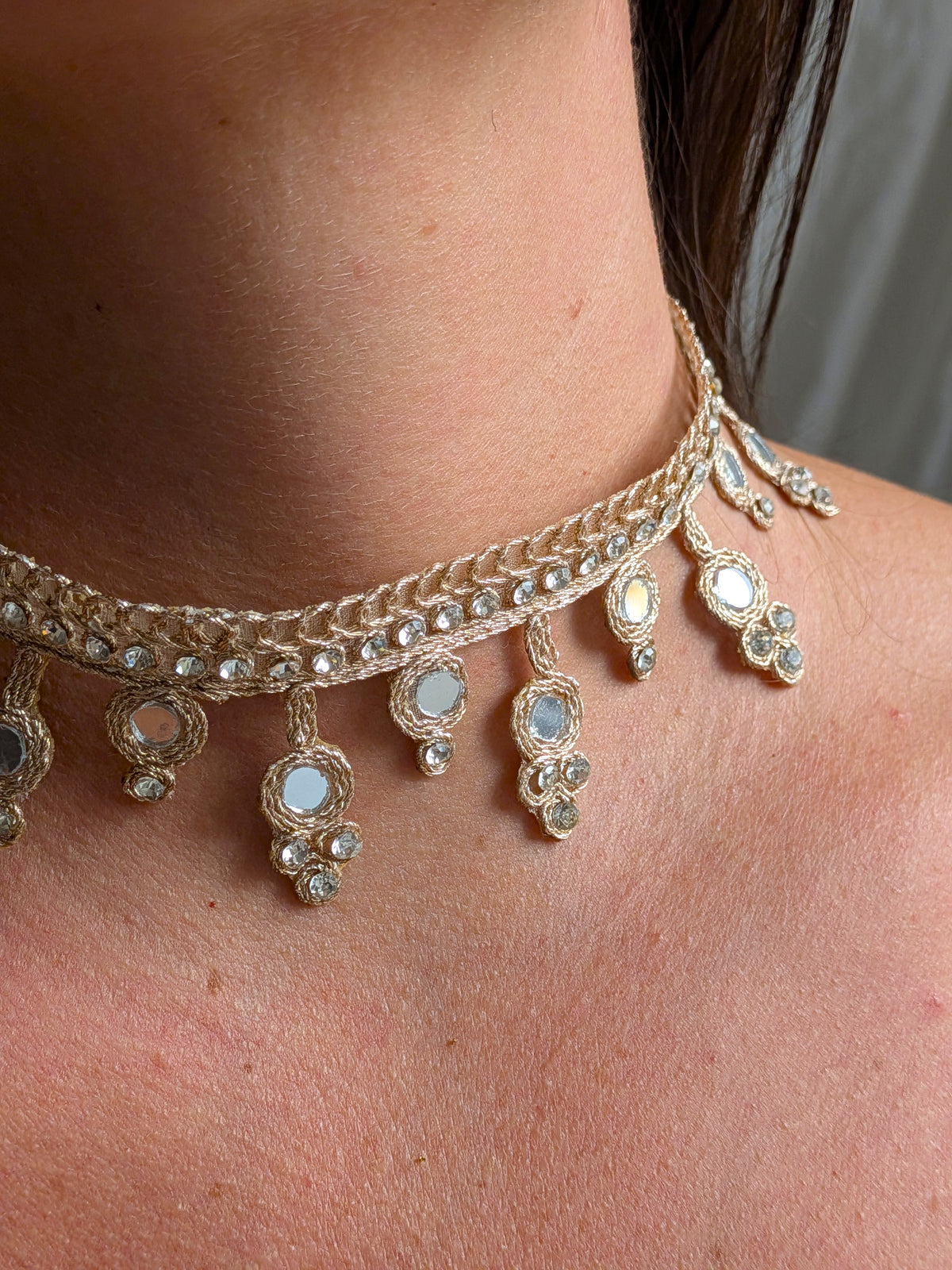 Collana Frange tonde - oro rosa