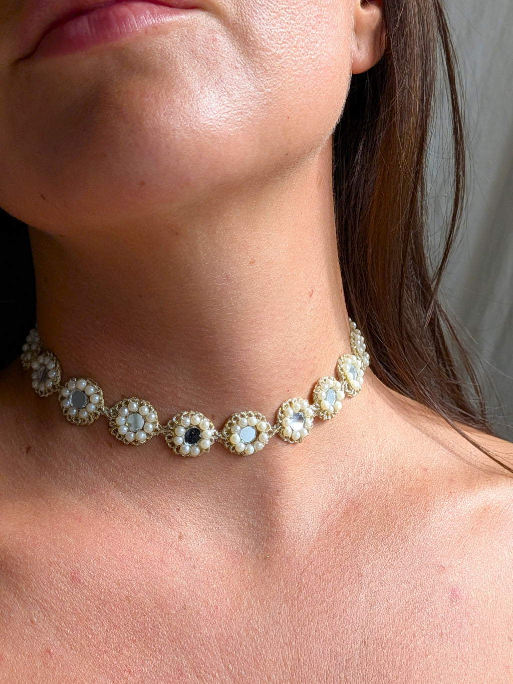 Collana Fiori Specchi e Perline - variante 2