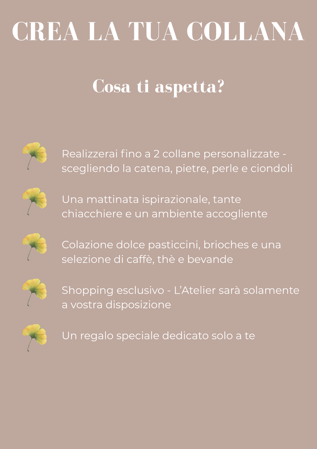 WORKSHOP: crea la tua collana 20/09