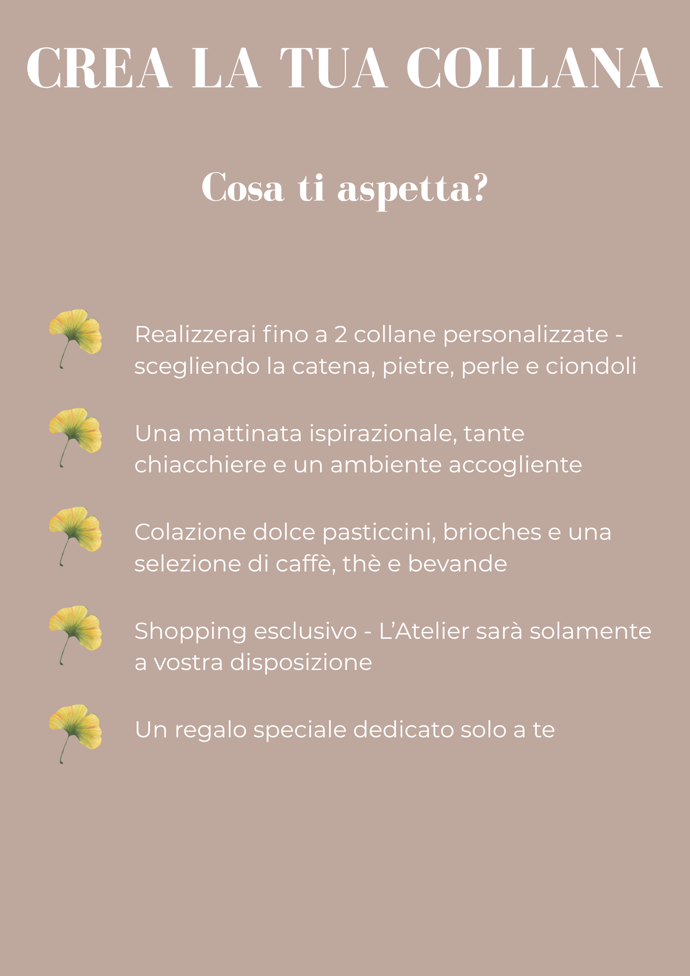 WORKSHOP: crea la tua collana 20/09