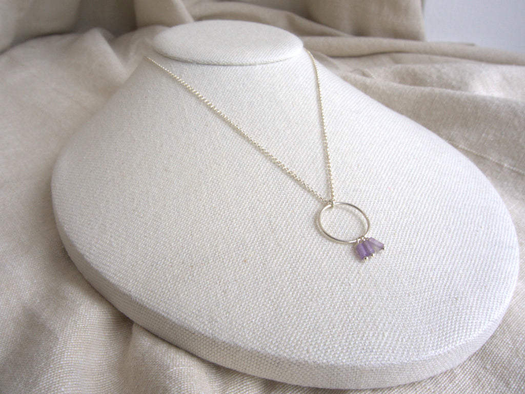 Collana Rivombrosa - ametista e argento bianco