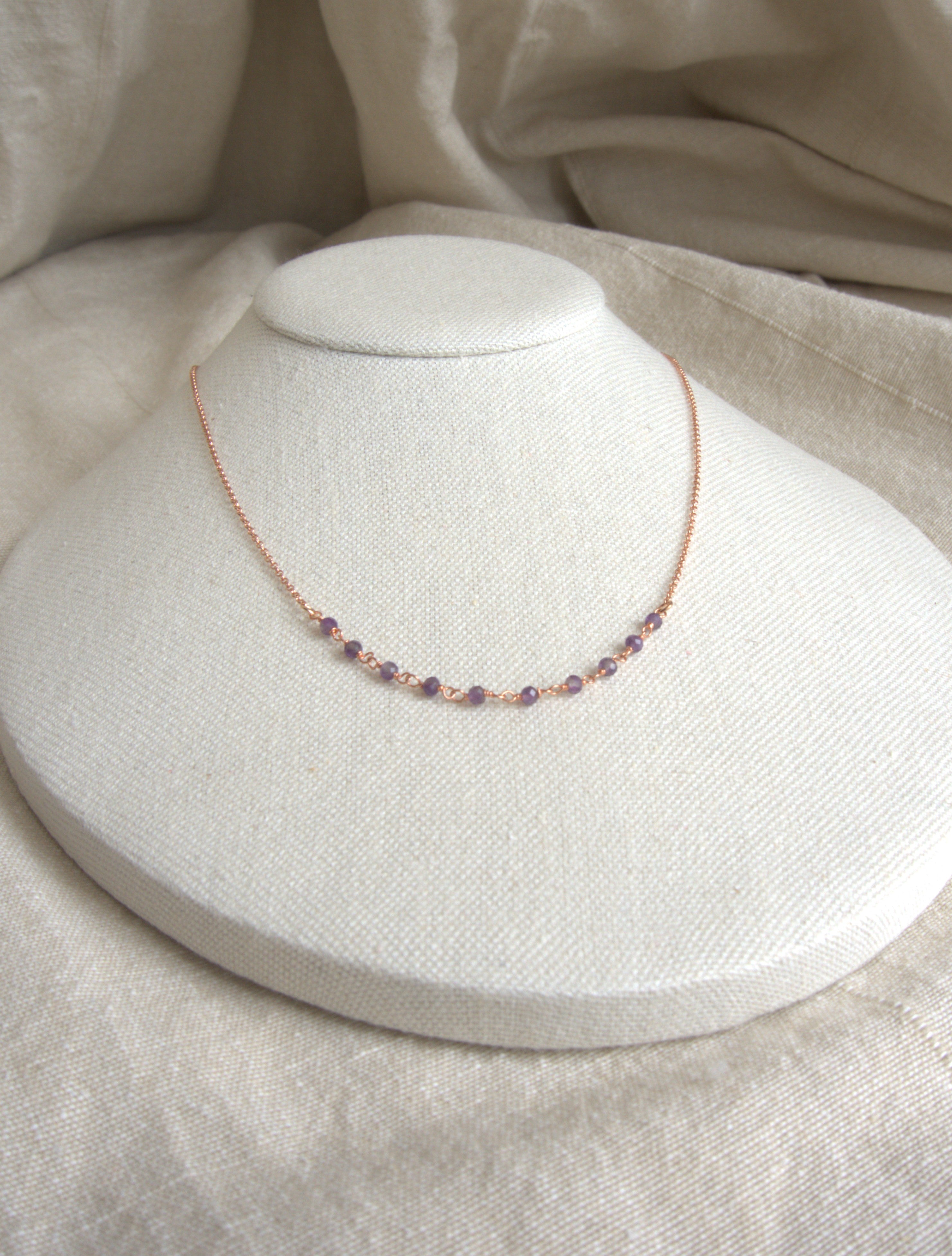 Collana Semi Rosario classico - ametista