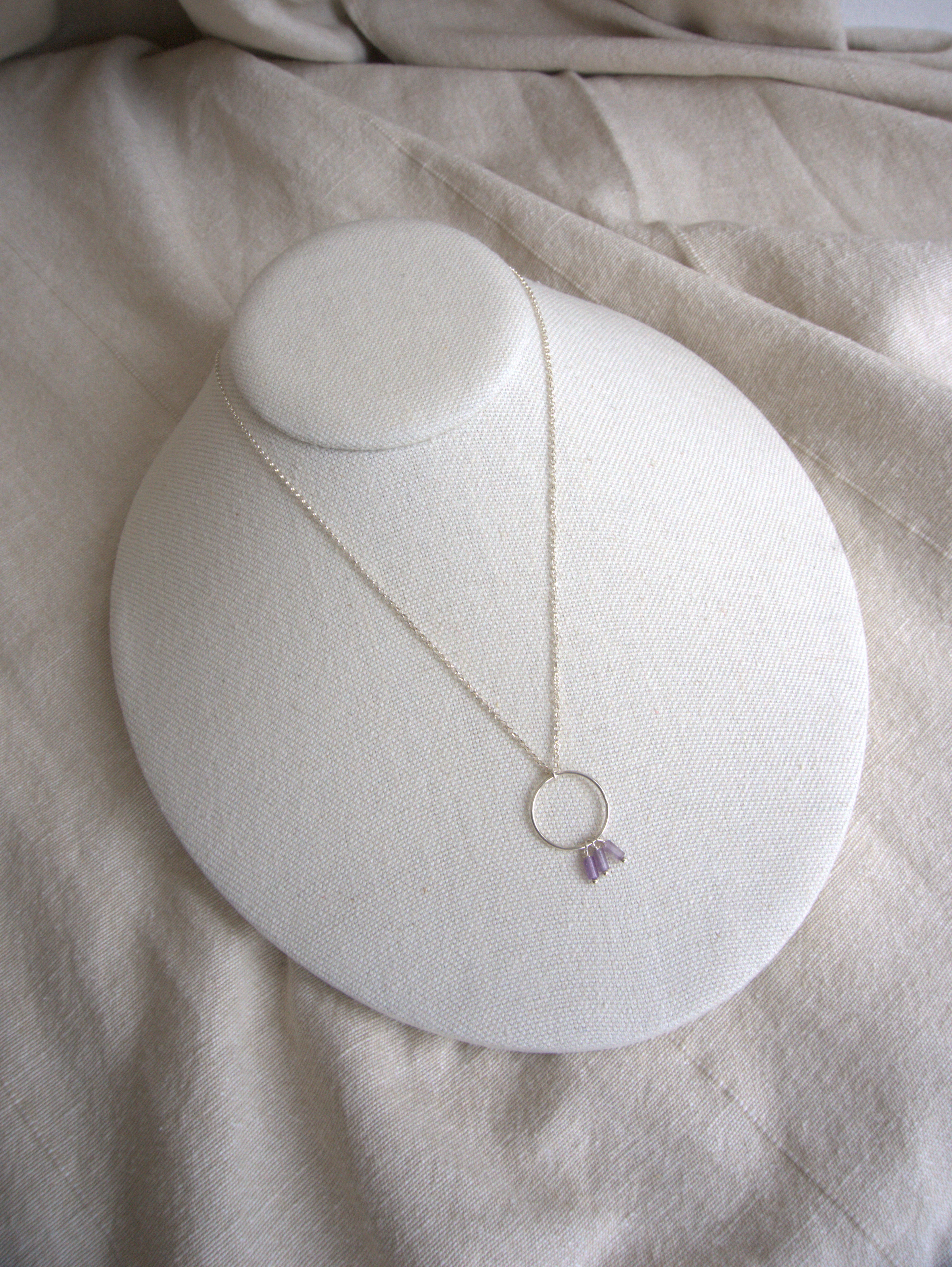 Collana Rivombrosa - ametista e argento bianco