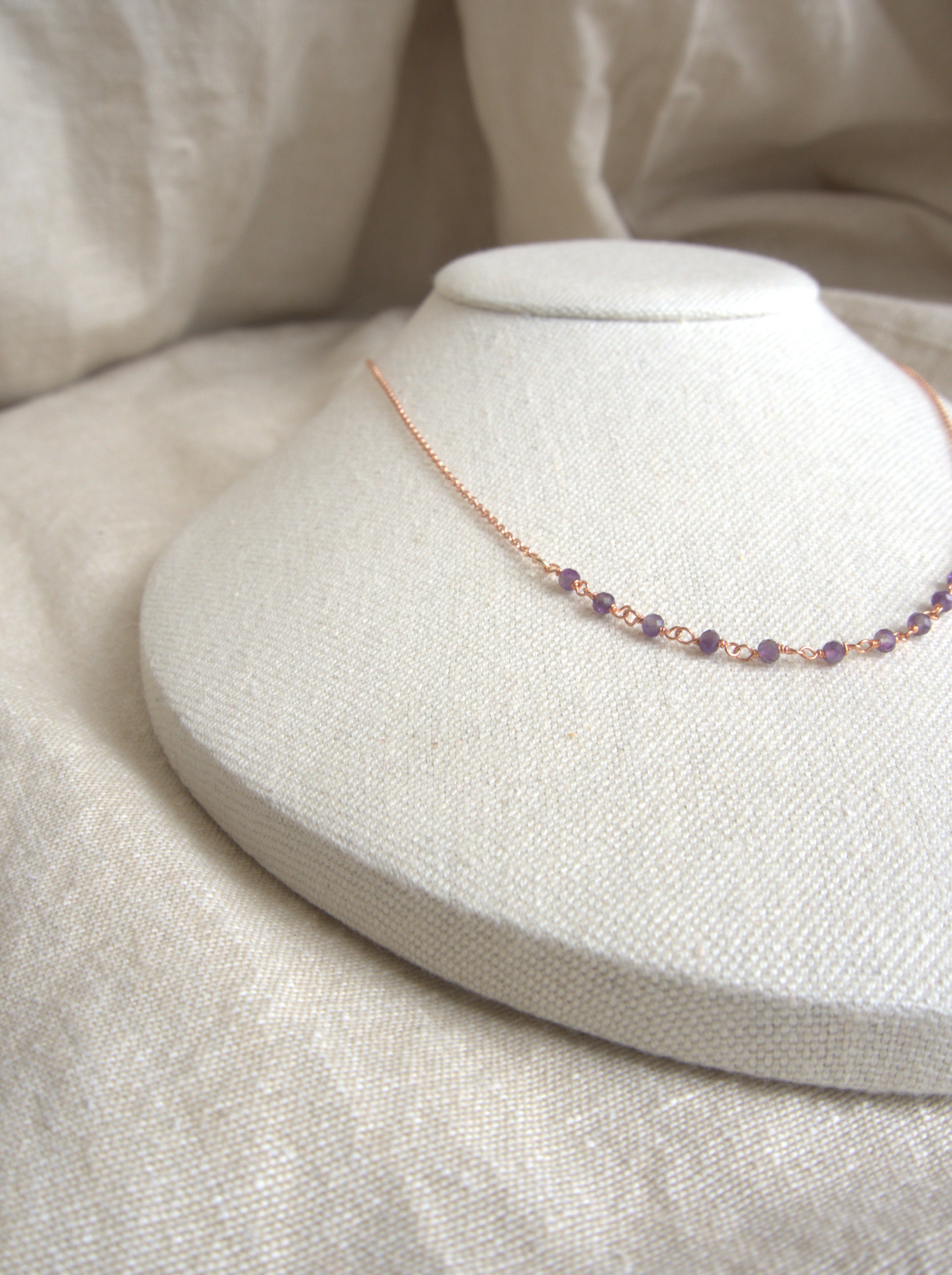 Collana Semi Rosario classico - ametista