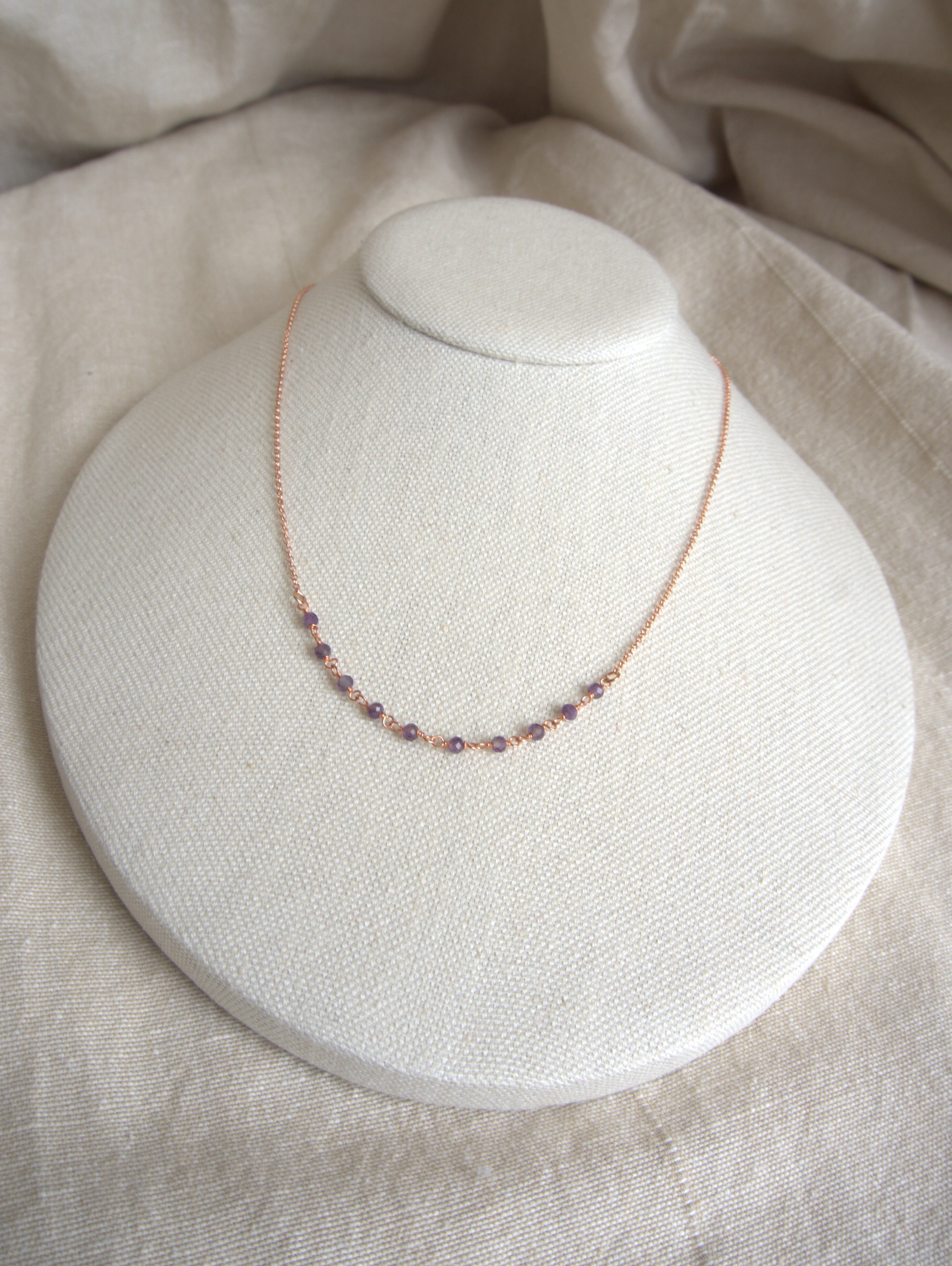 Collana Semi Rosario classico - ametista