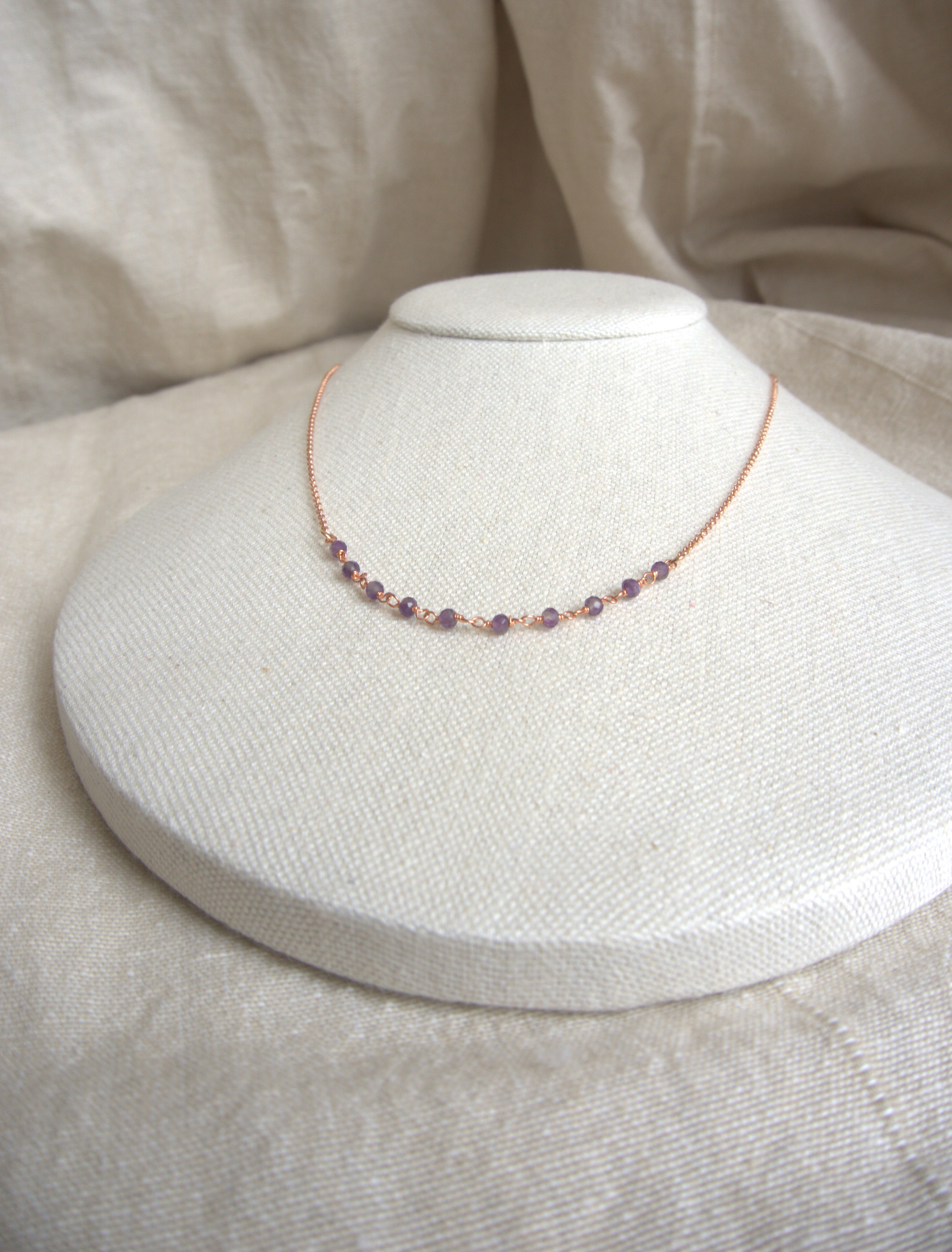 Collana Semi Rosario classico - ametista