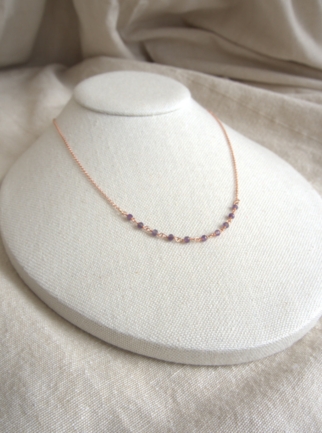 Collana Semi Rosario classico - ametista