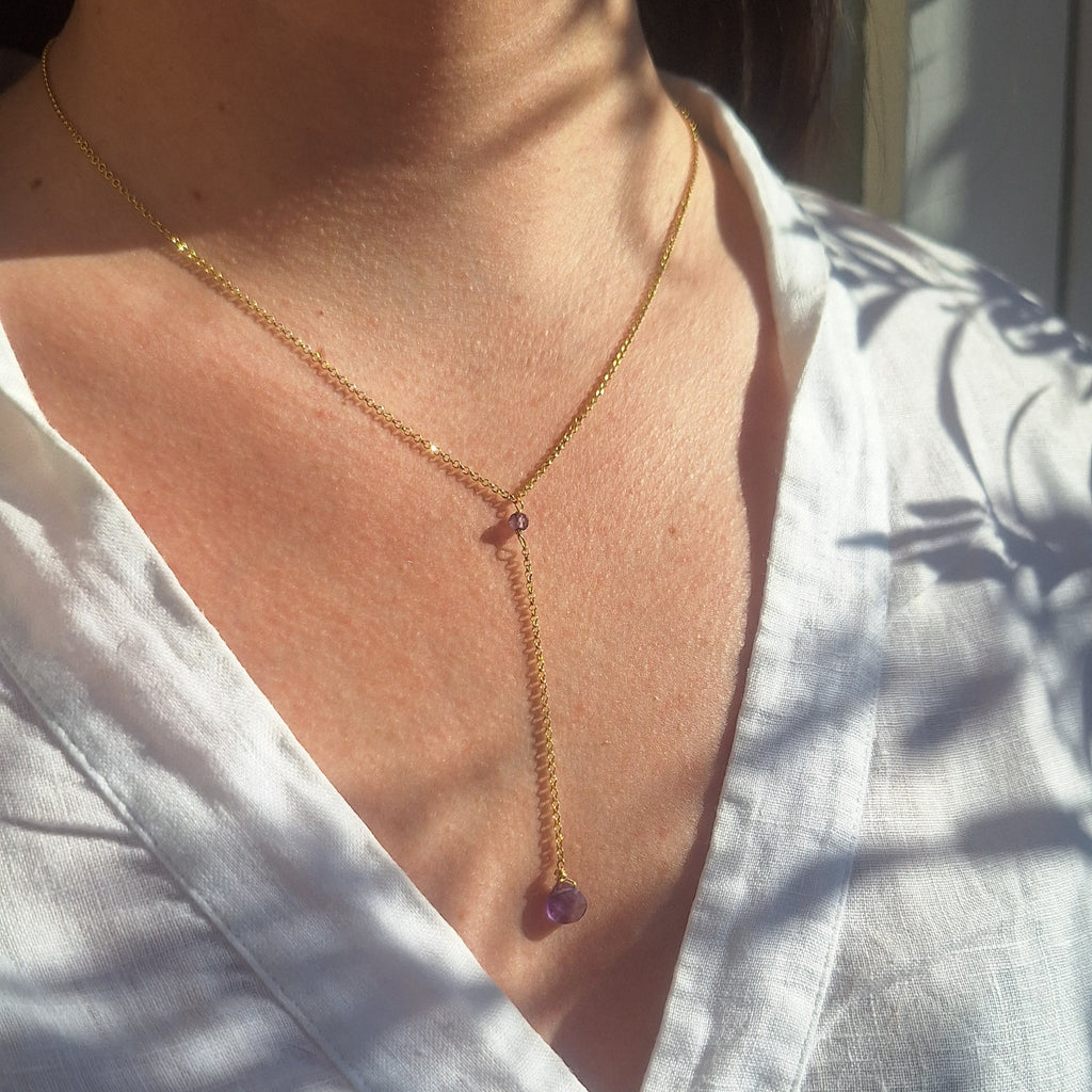 Collana Cascata di Gemme con Ametista