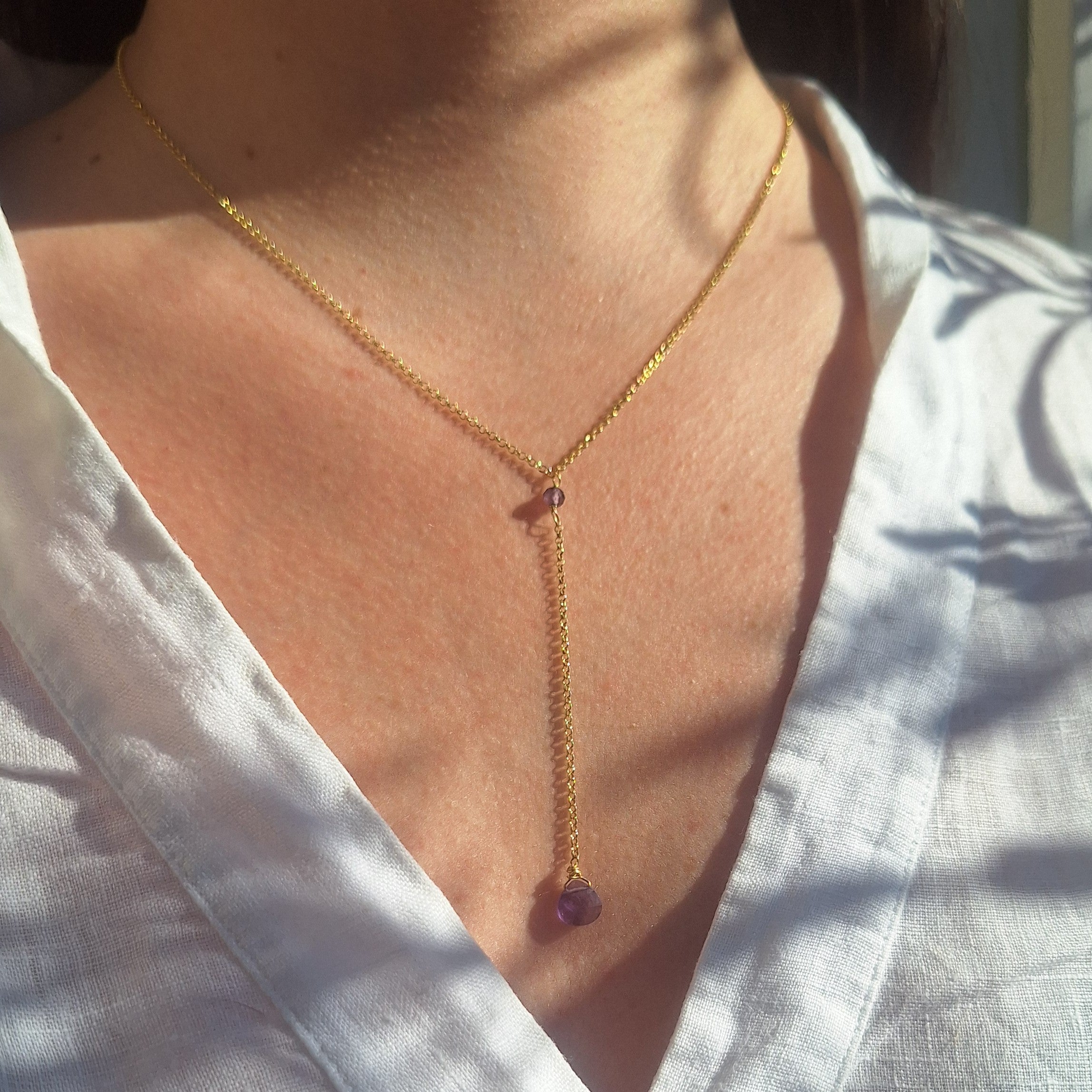 Collana Cascata di Gemme con Ametista