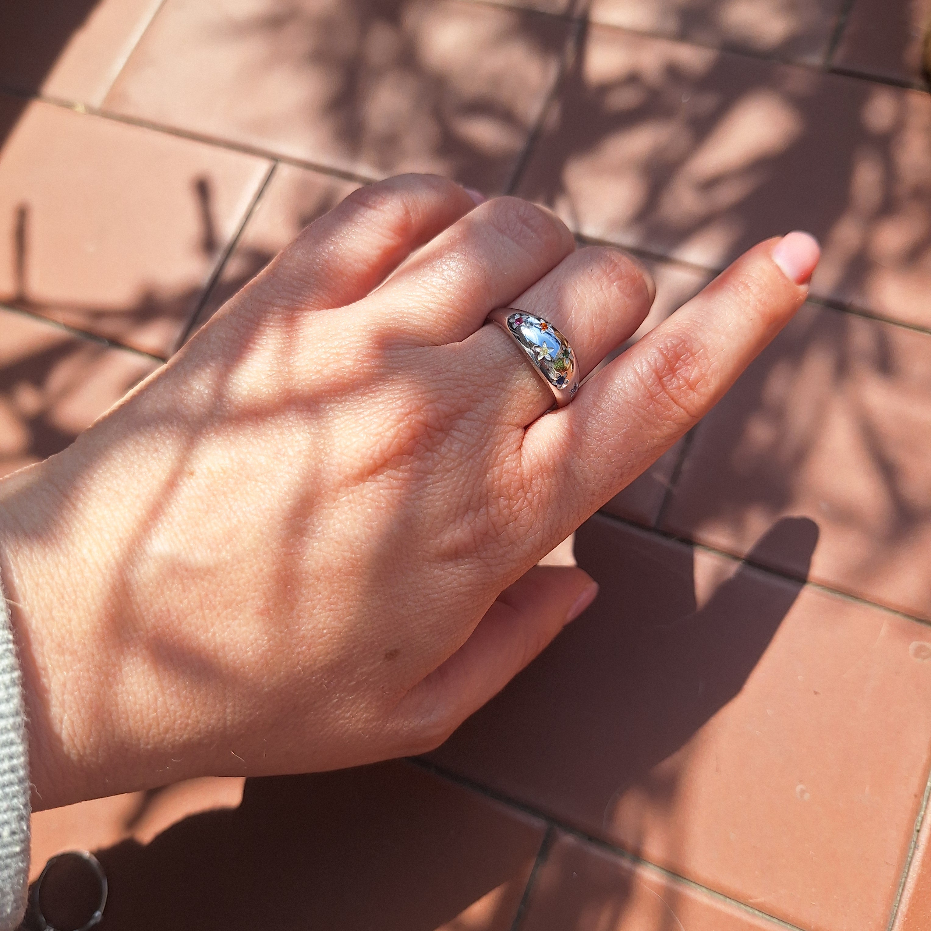 Anello con Zirconi Multicolor