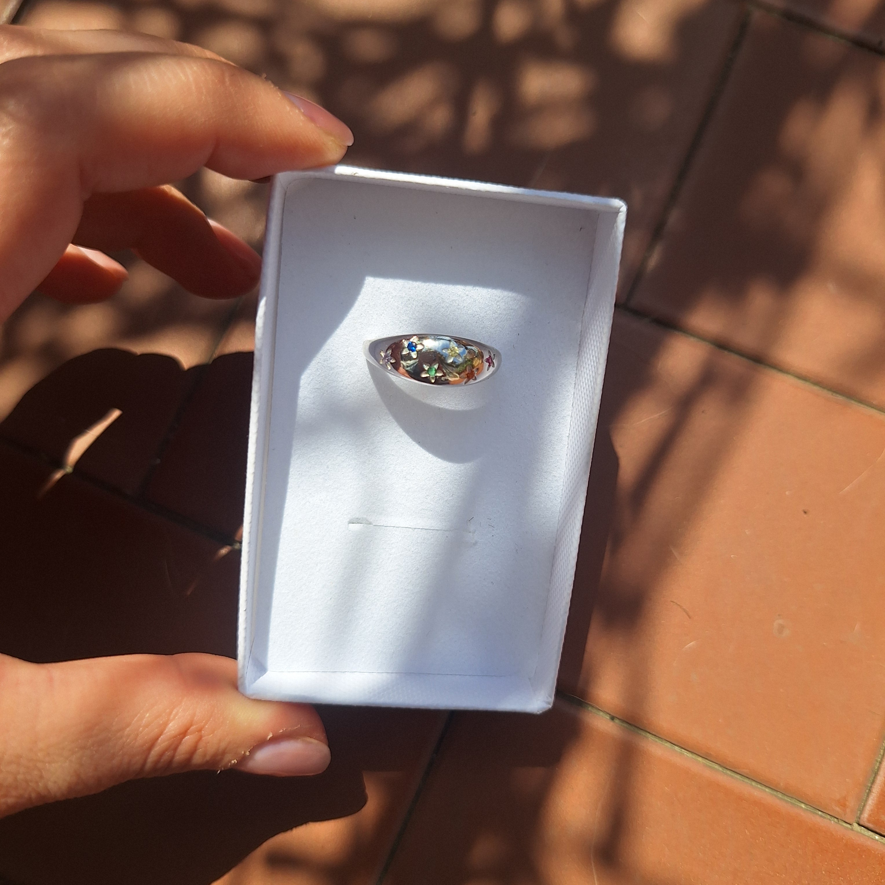Anello con Zirconi Multicolor