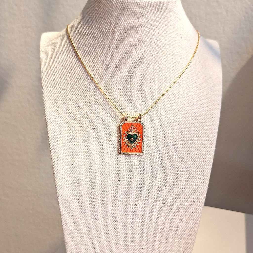 Medaglietta Cuore Sacro - Arancio