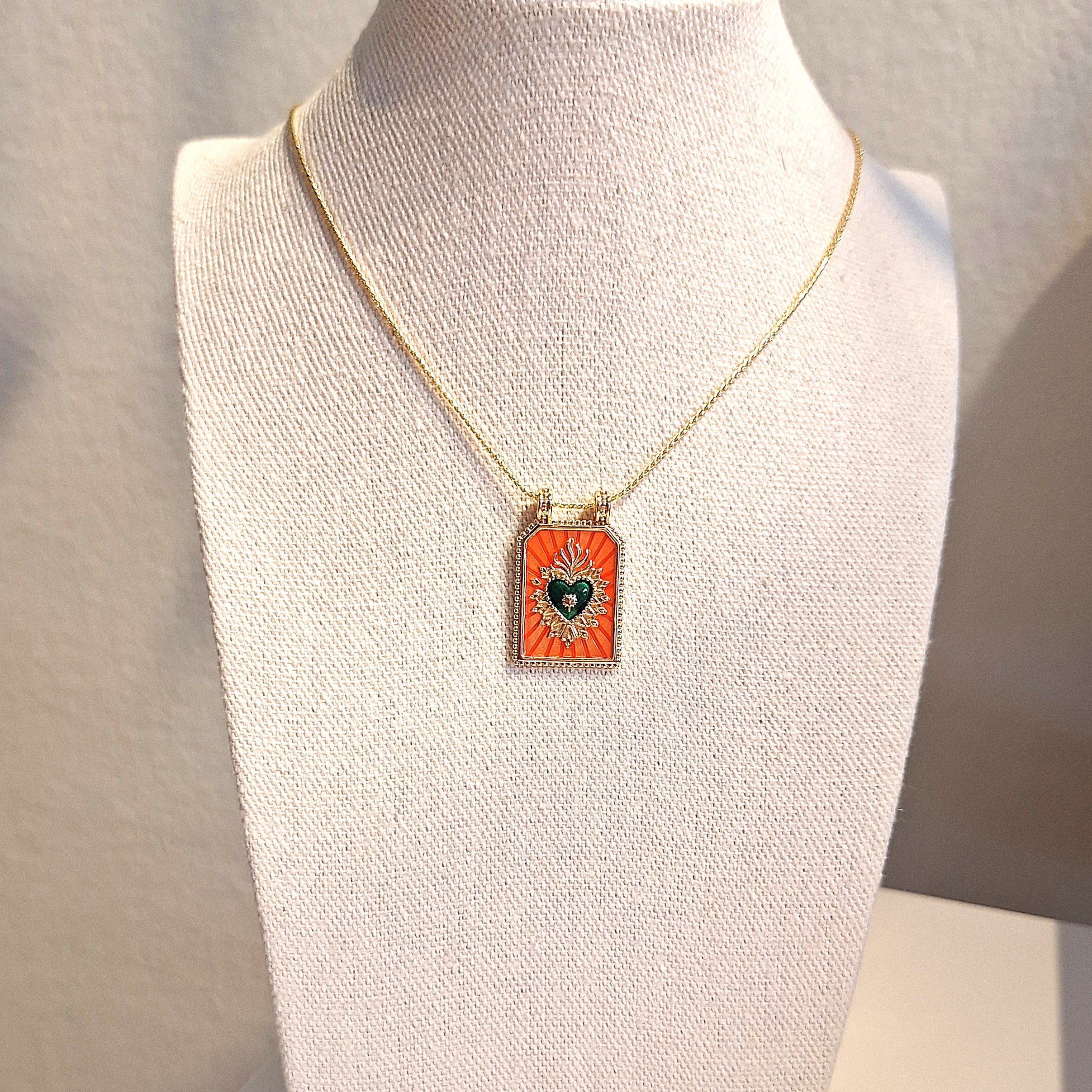 Medaglietta Cuore Sacro - Arancio