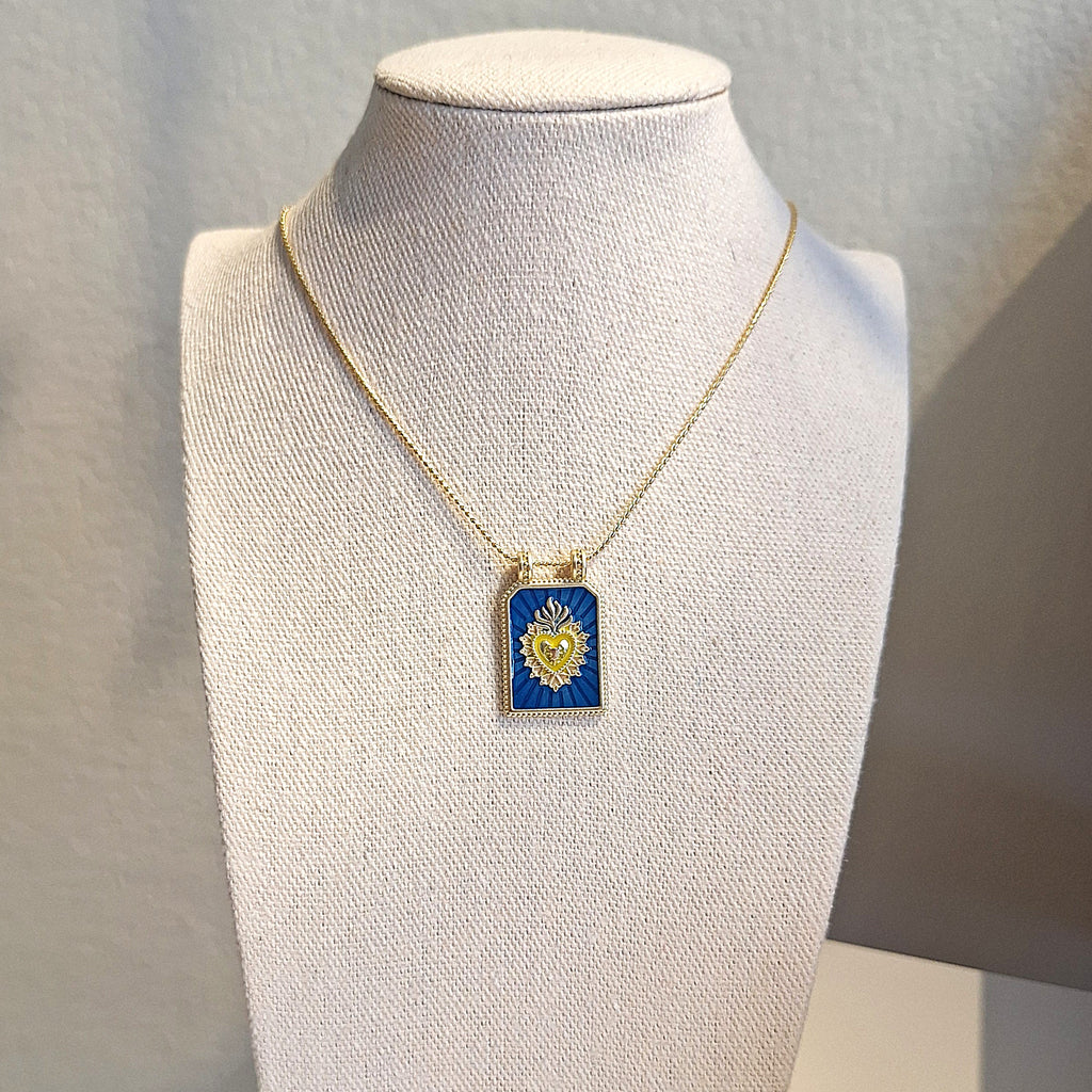 Medaglietta Cuore Sacro - Blu